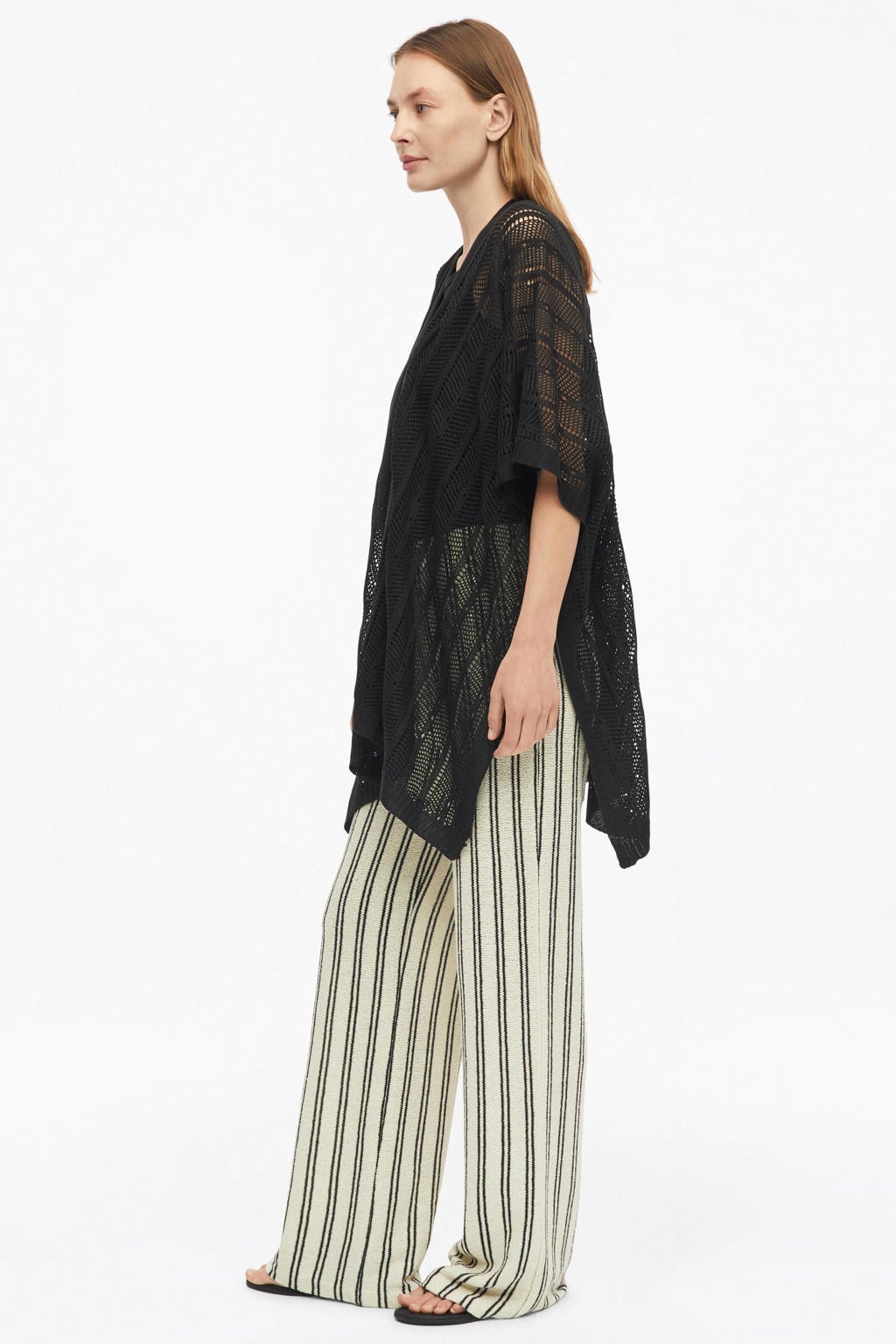 s.Oliver fijn gebreid kimono vest zwart