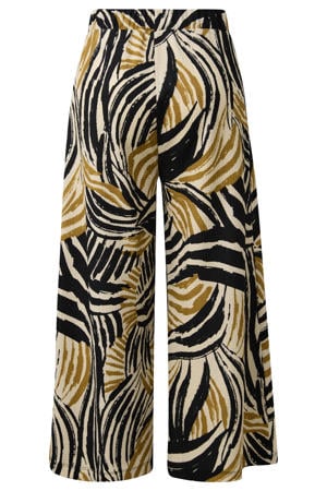 jersey straight high waist casual broek beige