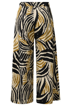 jersey straight high waist casual broek beige