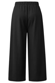 thumbnail: Zwarte dames s.Oliver jersey straight high waist casual broek van polyester met elastische tailleband en effen