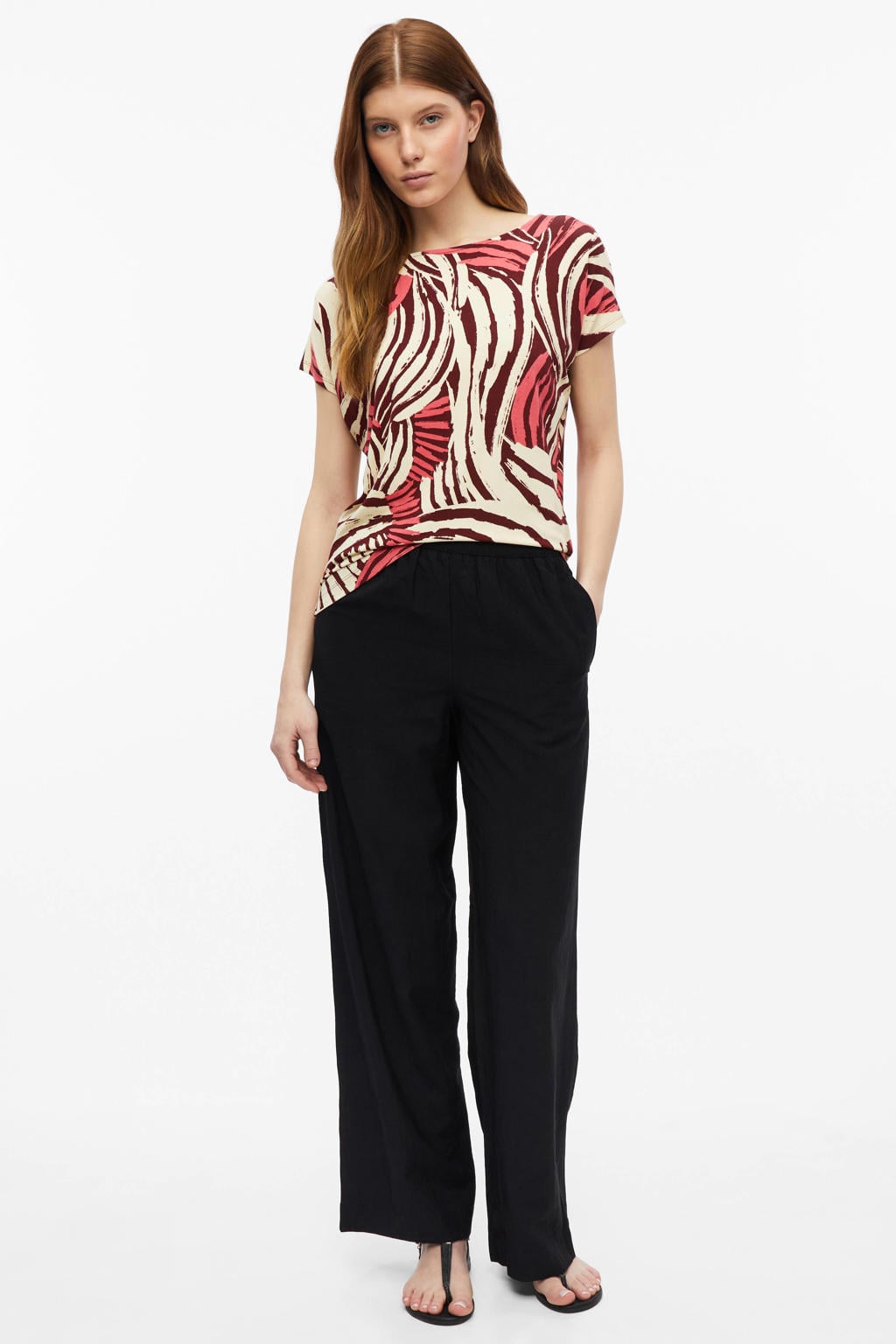 s.Oliver top donkerrood/ecru