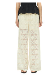 thumbnail: s.Oliver wide leg high waist broek crochet crème