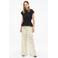 s.Oliver wide leg high waist broek crochet crème