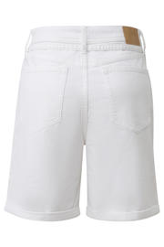 thumbnail: Witte dames s.Oliver wide leg regular waist short van denim met rits- en knoopsluiting en effen