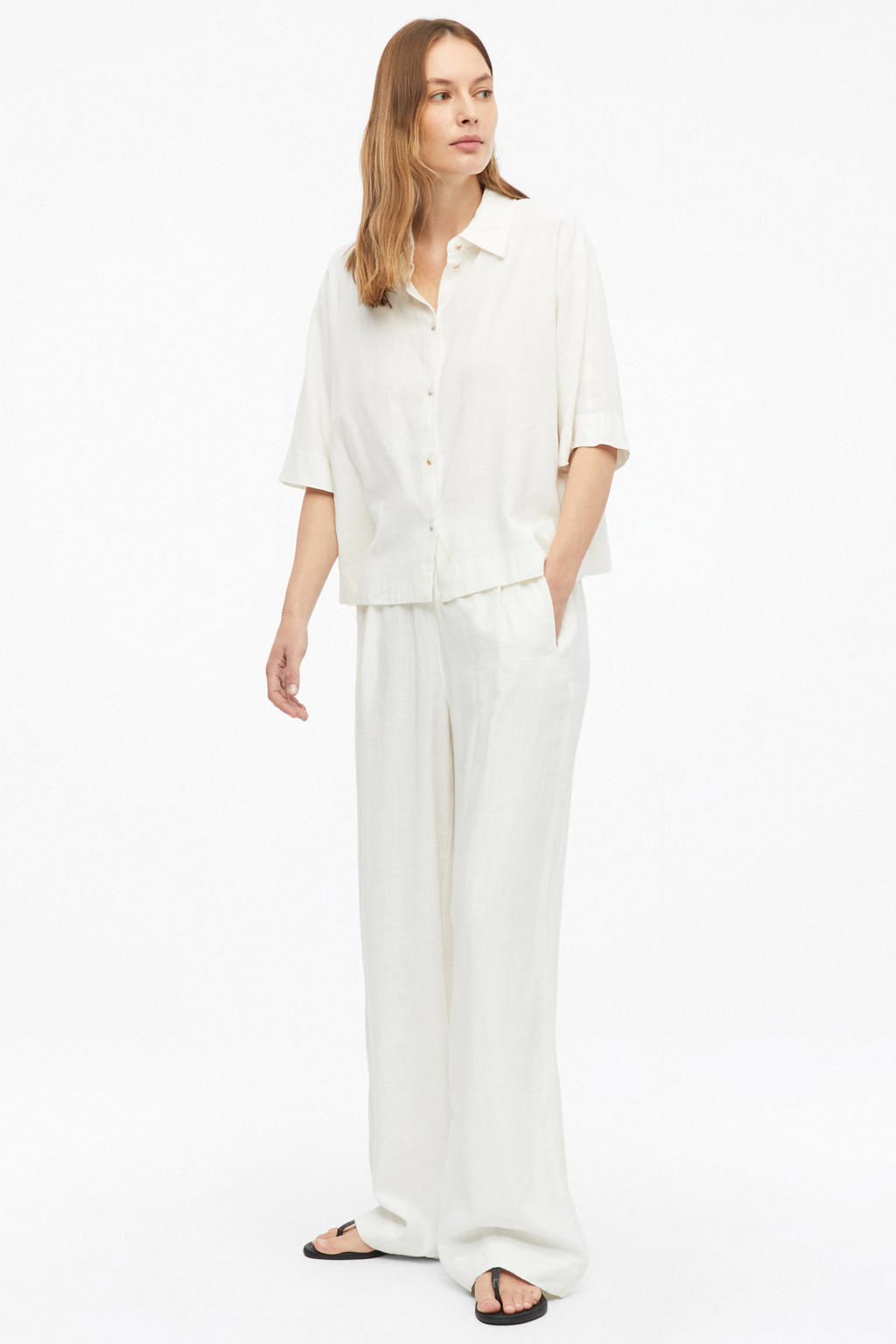 s.Oliver blouse met linnen wit