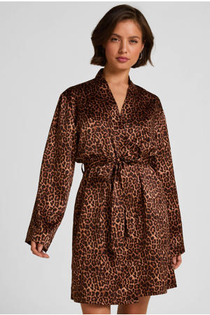 satijnlook kimono panterprint