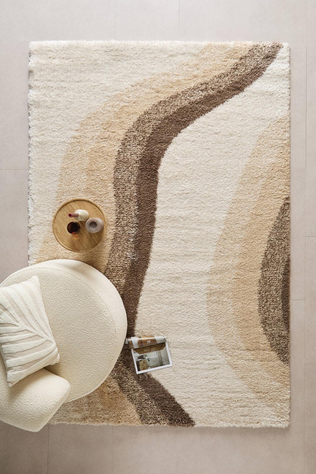 NOUS Living vloerkleed crème/bruin (290x200cm)