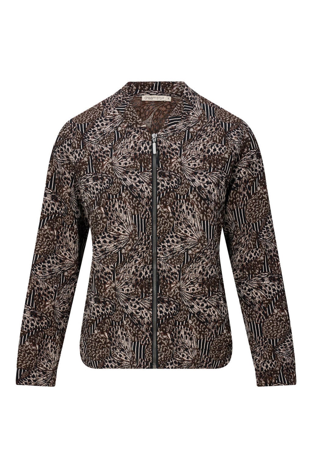 Donkerblauwe dames Dreamstar jasje van polyester met lange mouwen en ronde hals