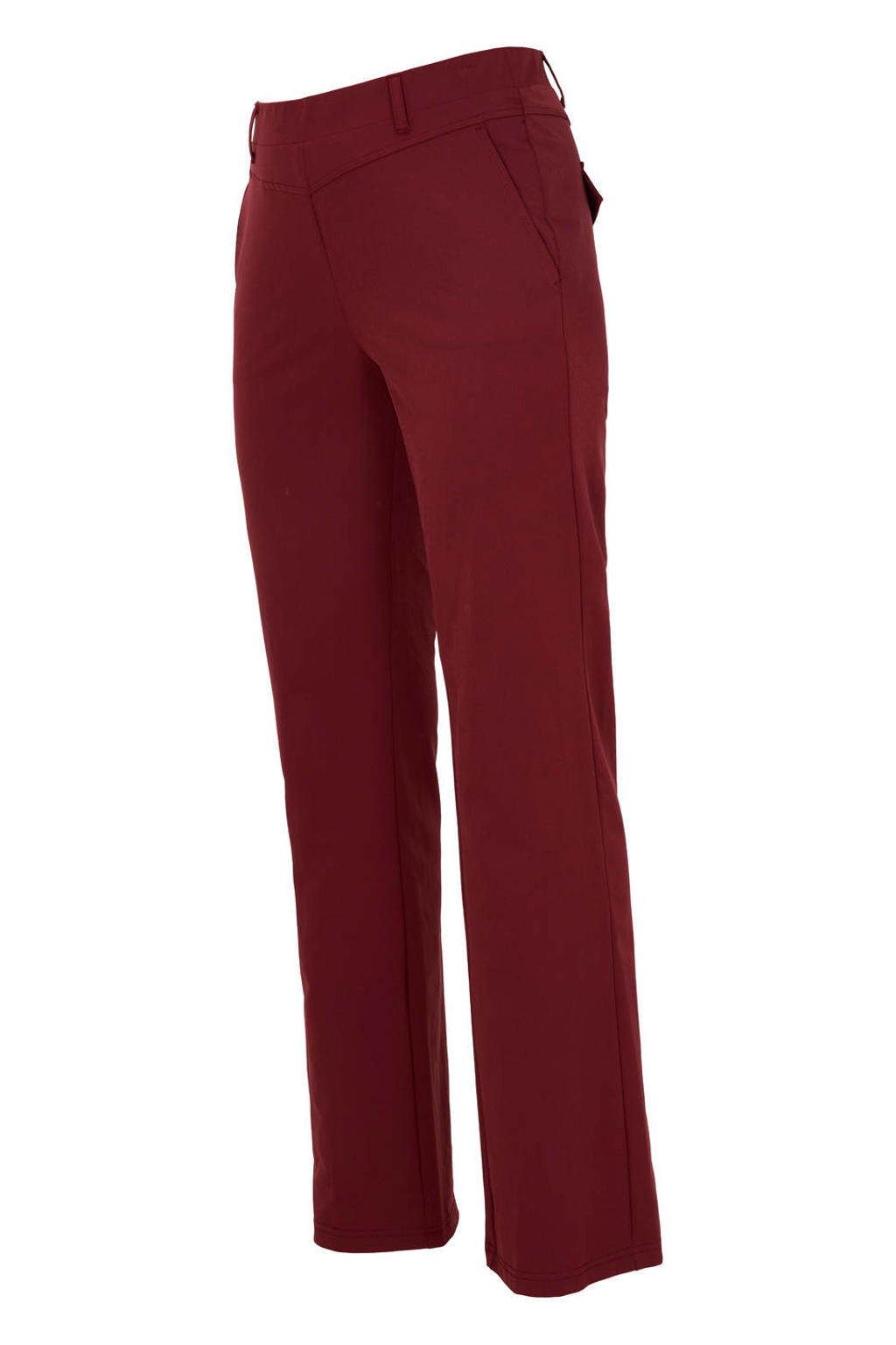 Donkerrode dames Dreamstar straight leg broek van polyamide met effen
