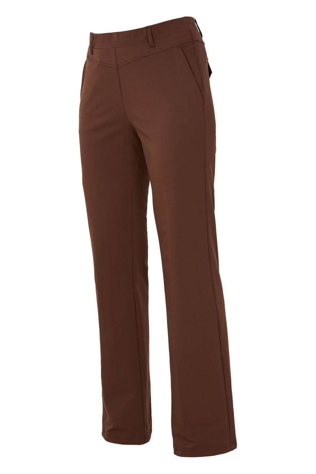 Bruine dames Dreamstar straight leg broek van polyamide met effen