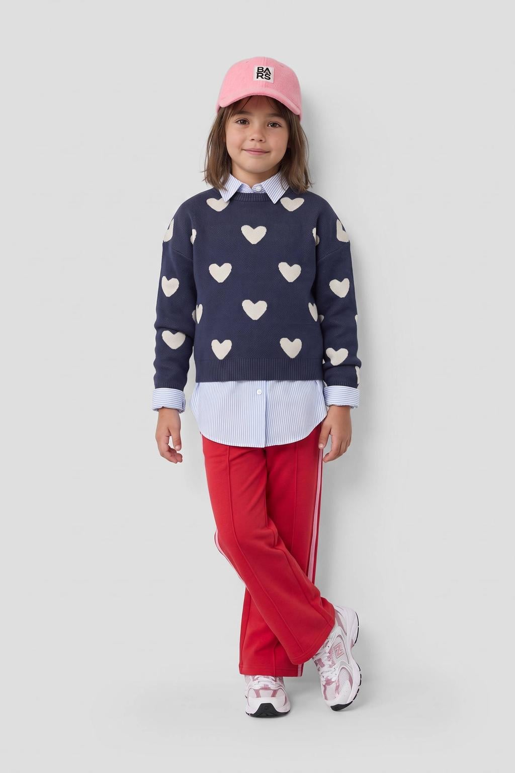 Orange Stars casual broek - rood/felroze