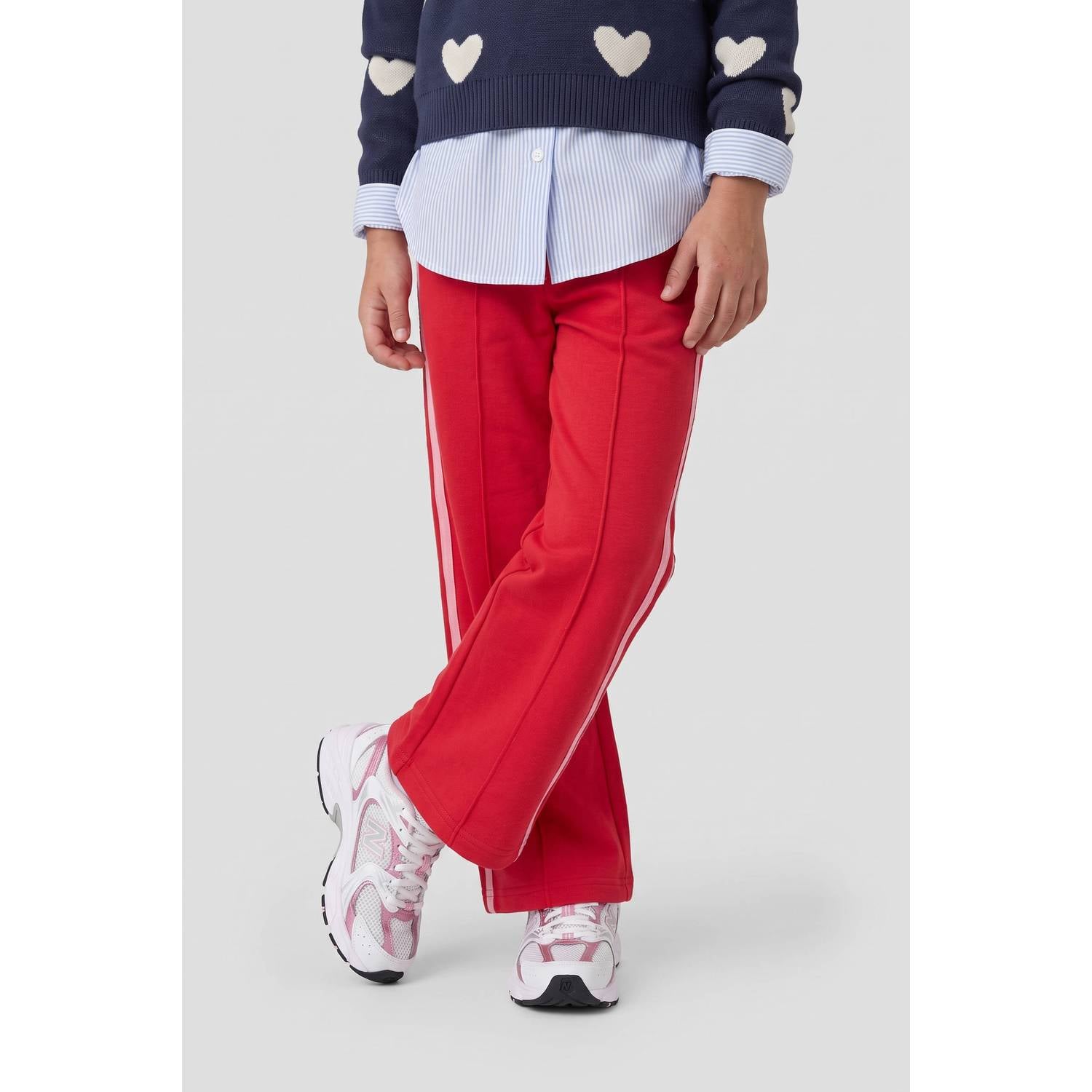 Orange Stars casual broek rood felroze