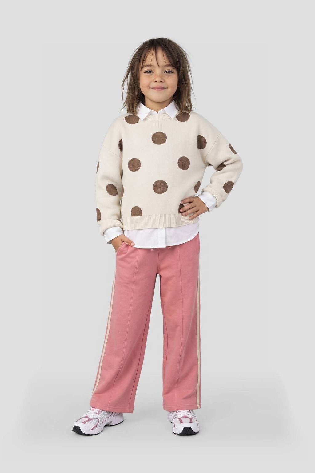 Orange Stars casual broek - lichtroze/ecru
