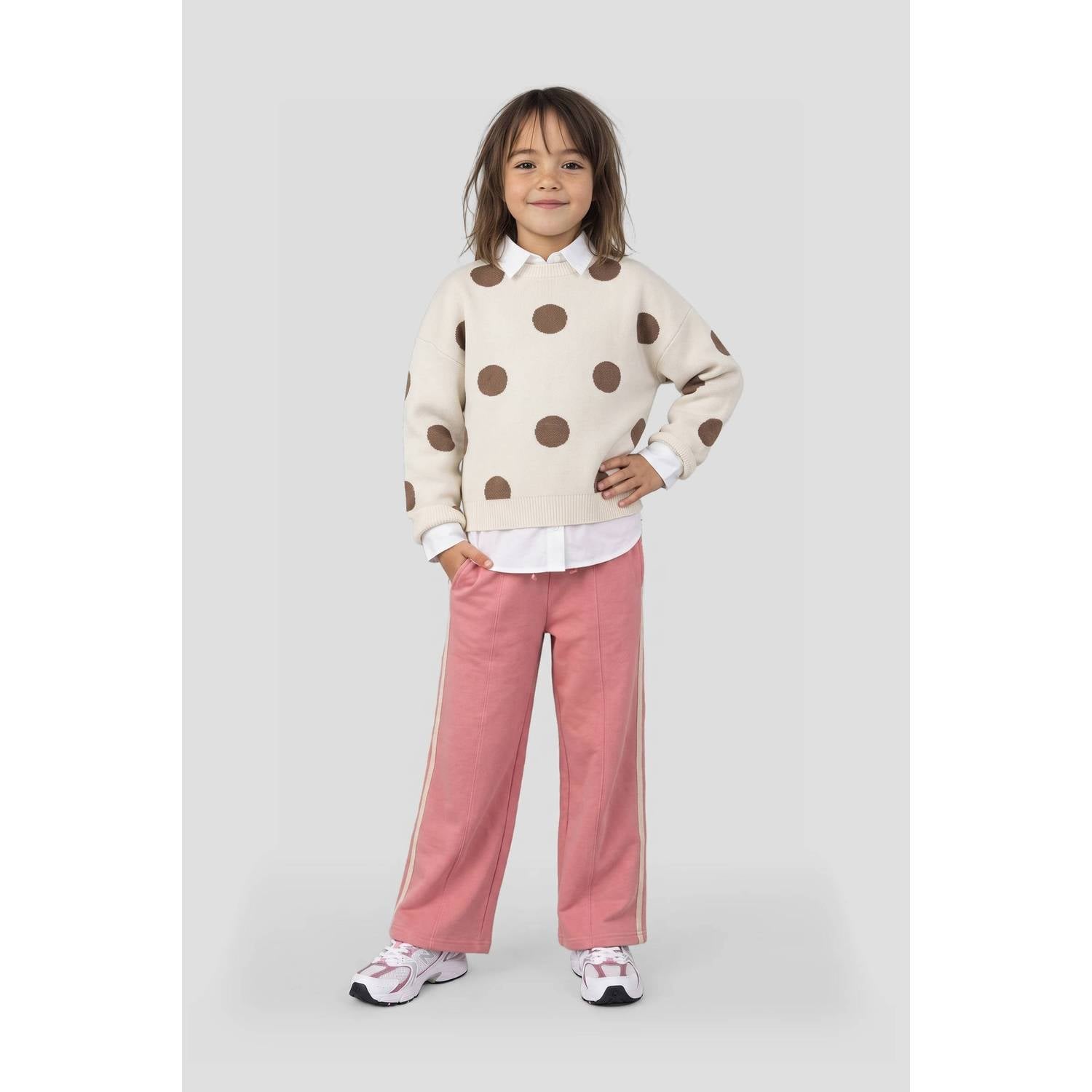 Orange Stars casual broek lichtroze ecru