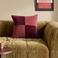NOUS Living Amber vierkante geruite sierkussenhoes 45x45 cm - bordeaux/roze
