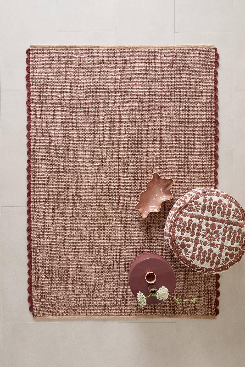 NOUS Living wollen vloerkleed Amara 230x160 cm - burgundy/roze