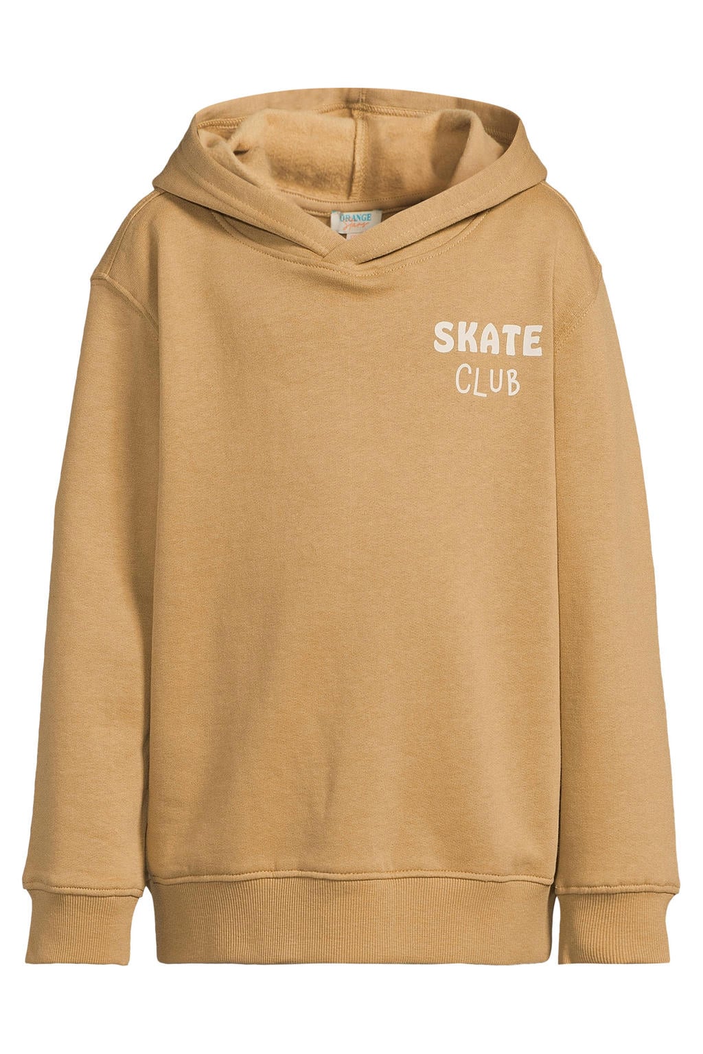 Orange Stars hoodie met tekst