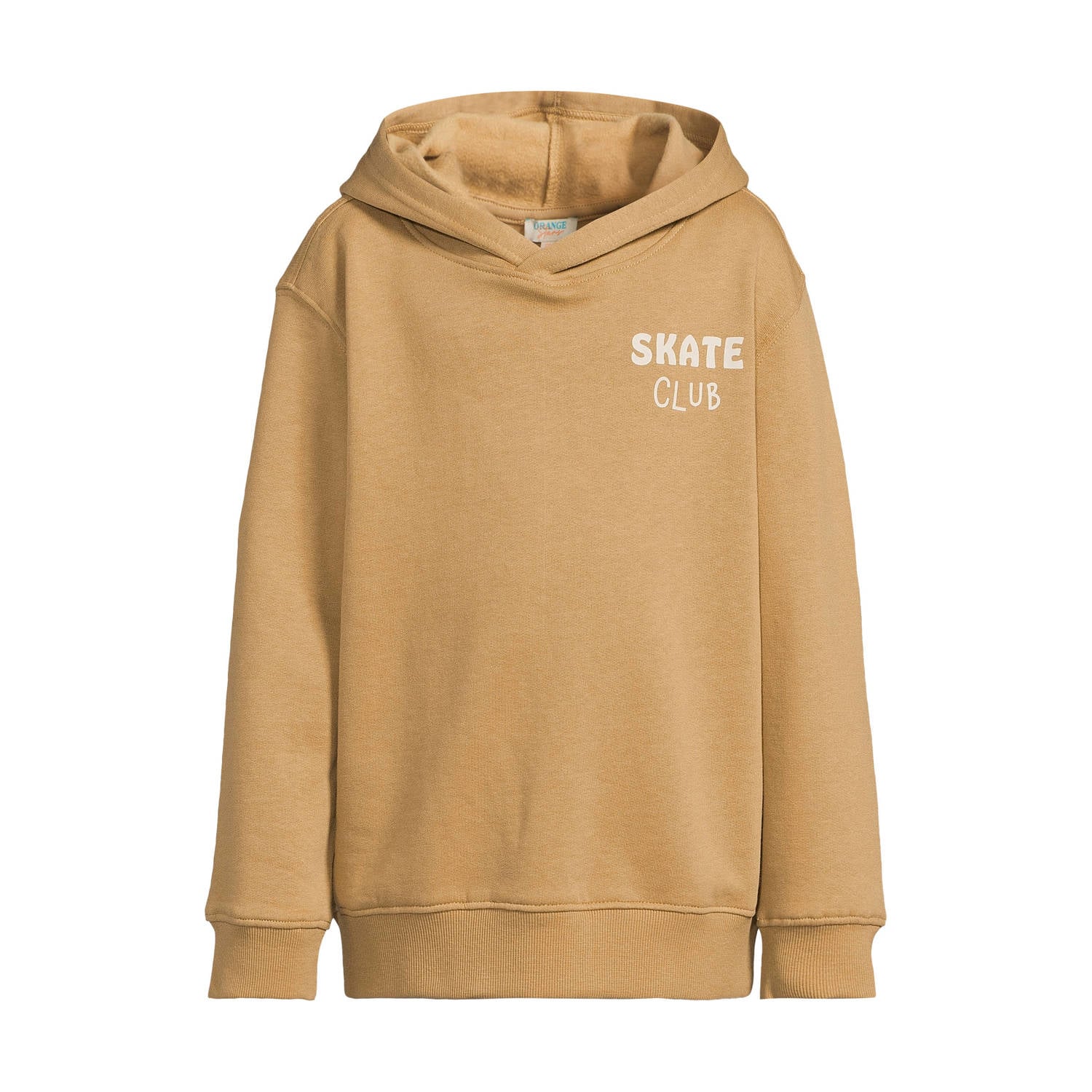 Orange Stars hoodie met tekst