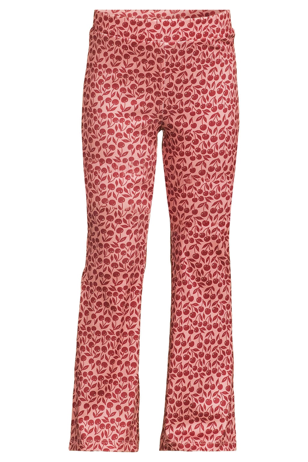 Oudroze meisjes Orange Stars flared broek van polyester met elastische tailleband