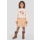 Orange Stars midi tule rok met glitters - zand