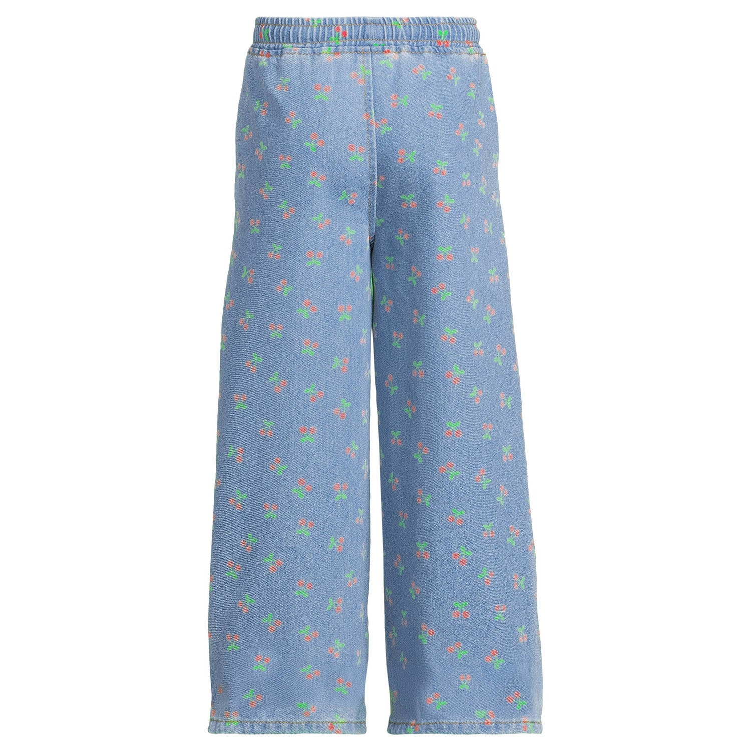 Orange Stars wide leg jeans met print lichtblauw