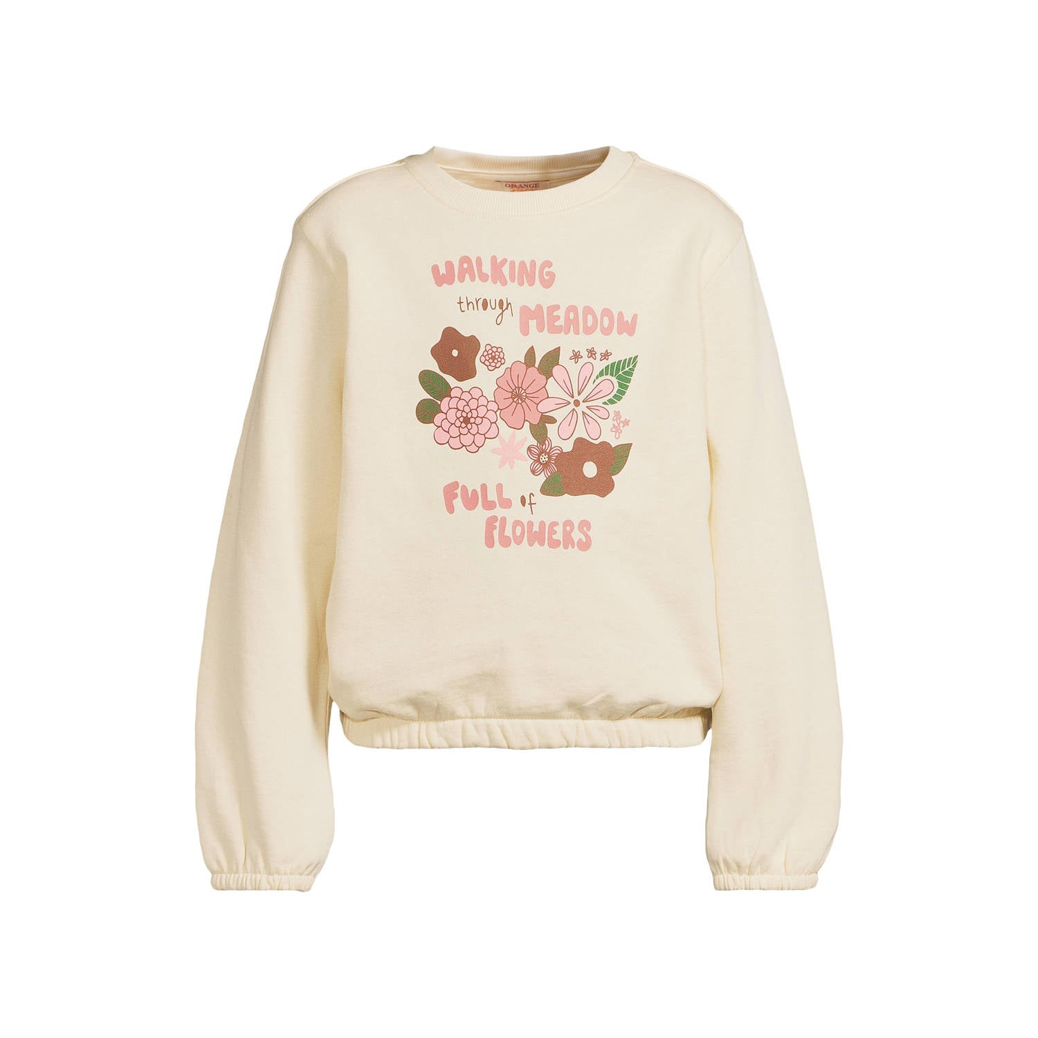 Orange Stars rechtvallende sweater met print ecru