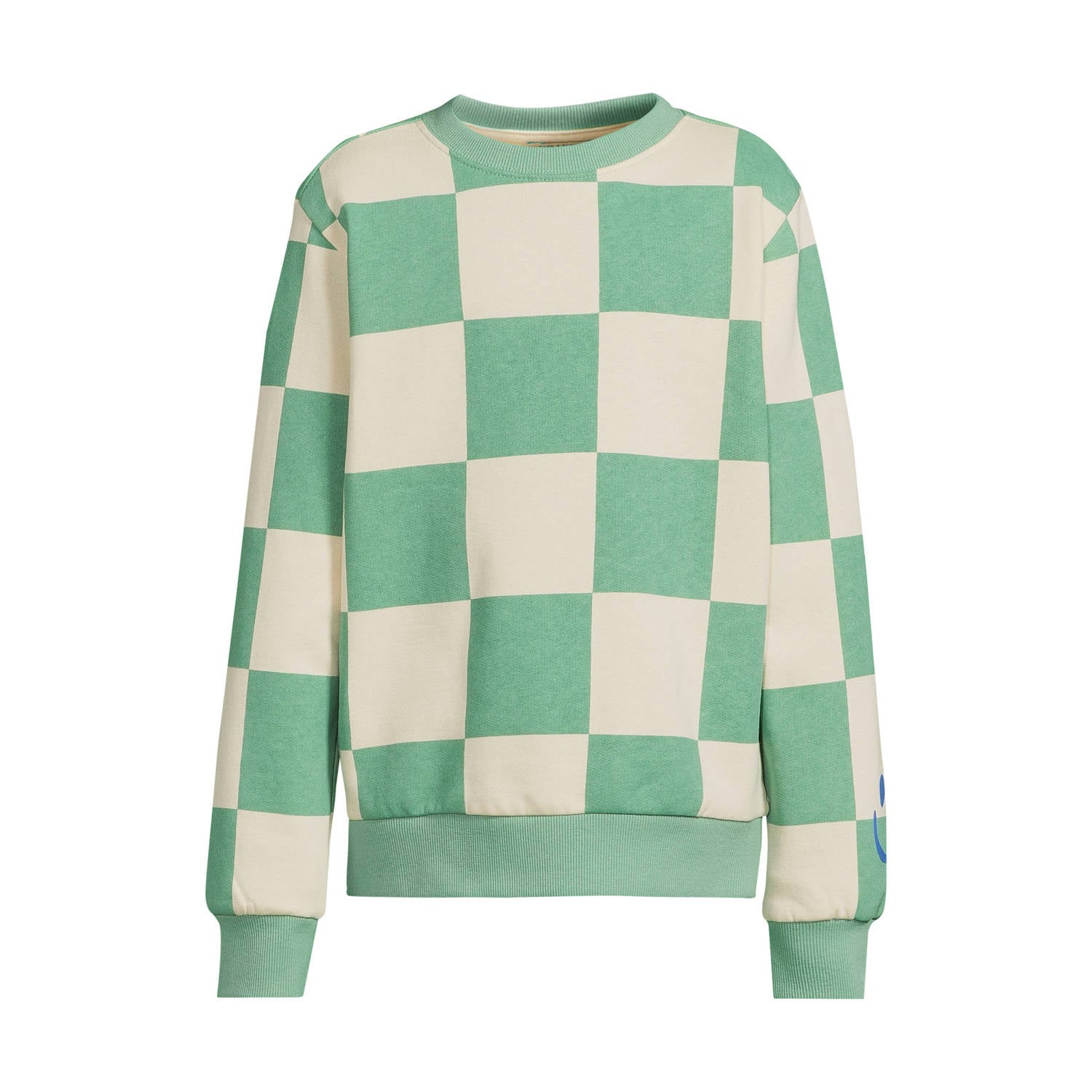 Orange Stars geruite sweater mintgroen