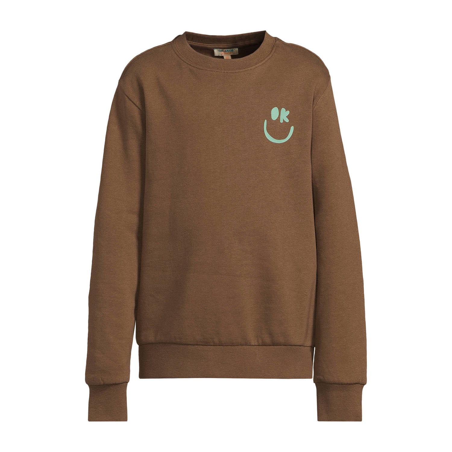 Orange Stars sweater met print donkerbruin