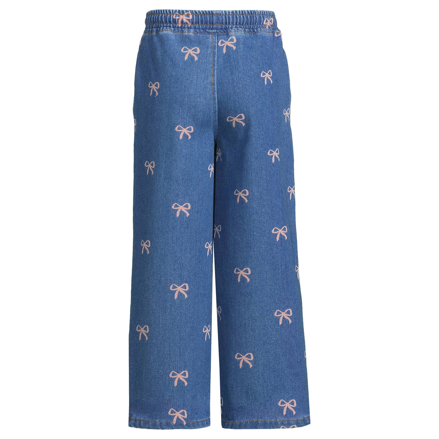Orange Stars wide leg jeans met print lichtblauw