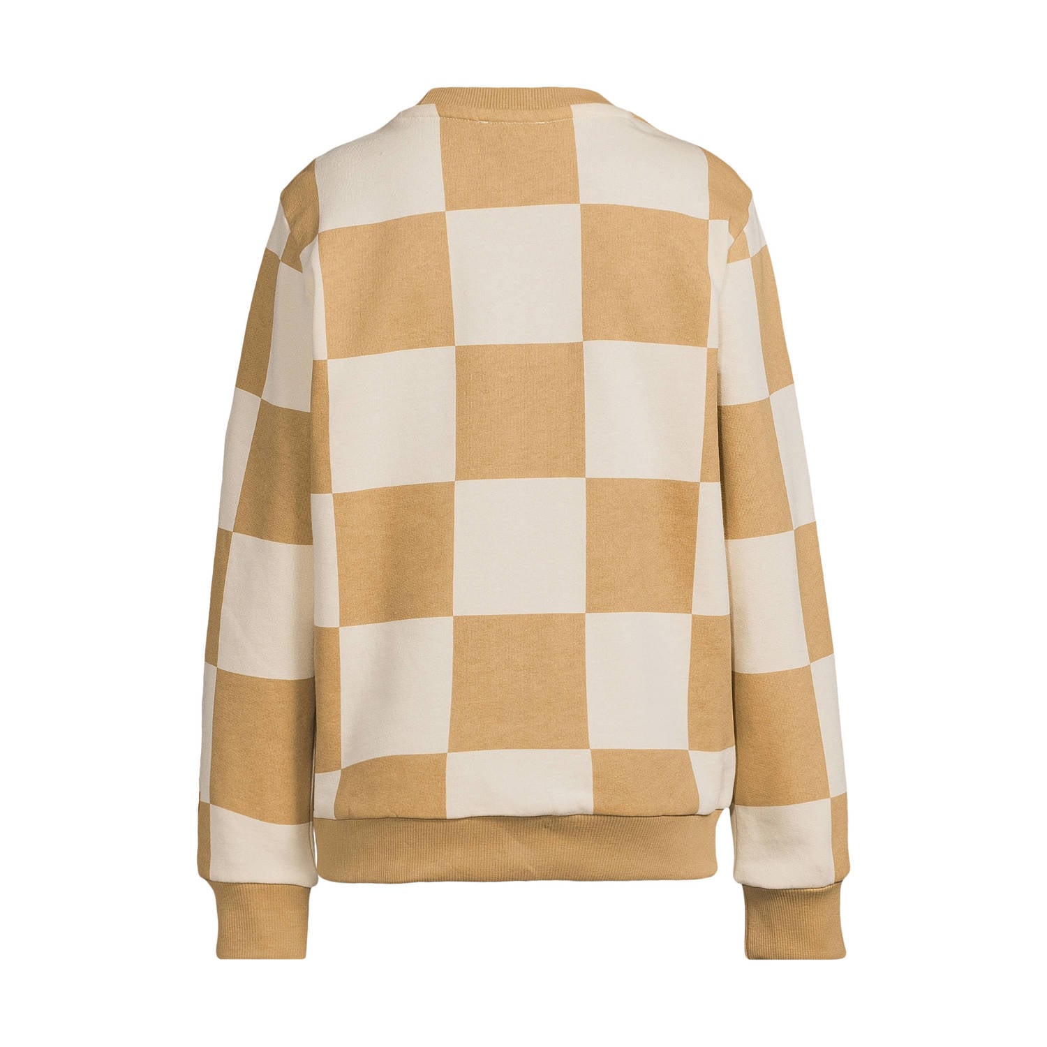 Orange Stars geruite sweater zand