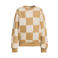 Orange Stars geruite sweater - zand