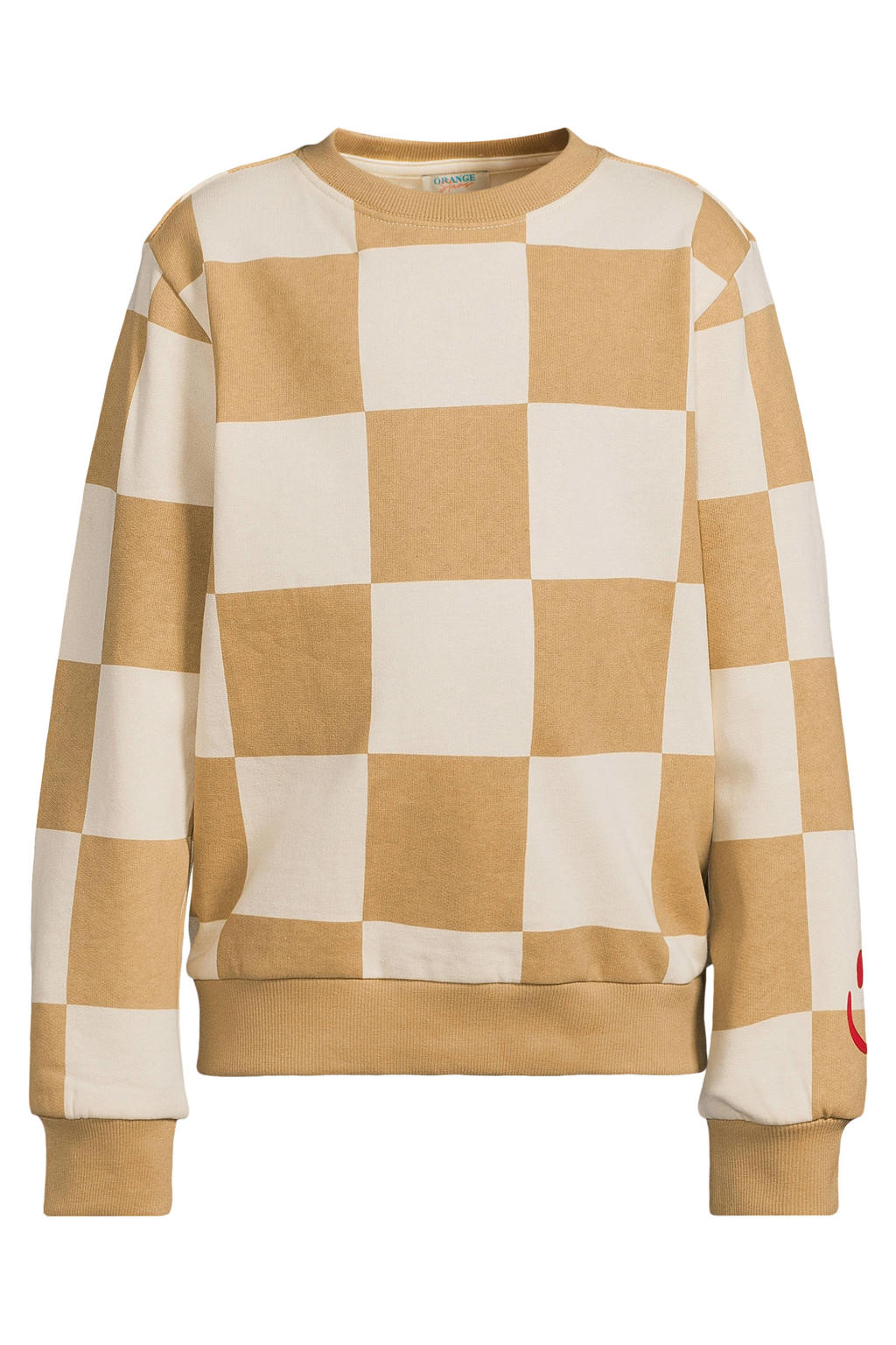 Orange Stars geruite sweater - zand