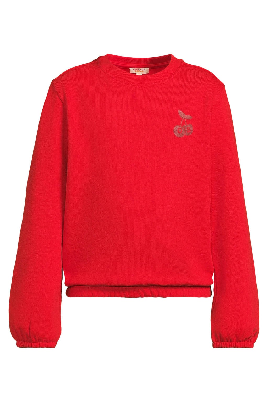 Rode meisjes Orange Stars sweater van katoen met backprint, lange mouwen en ronde hals