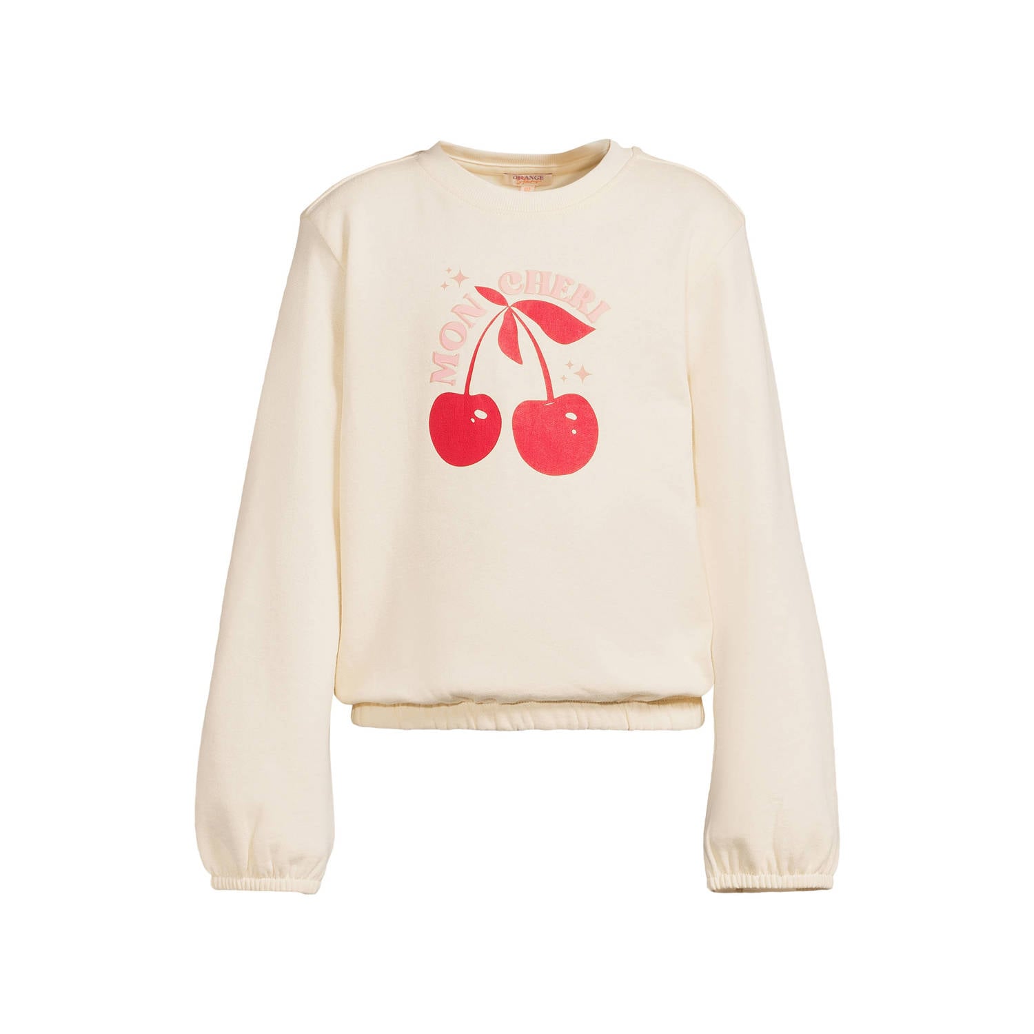 Orange Stars sweater met print ecru