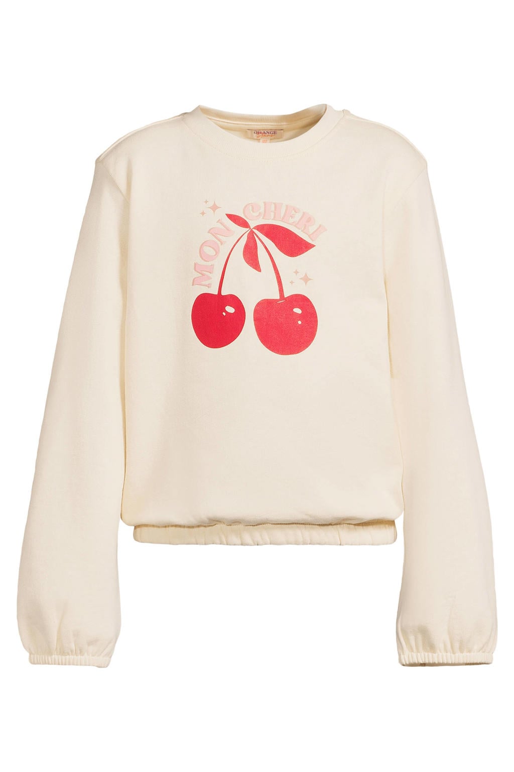 Orange Stars sweater met print - ecru