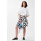 Catwalk Junkie denim wide leg jorts met zebraprint - ecru