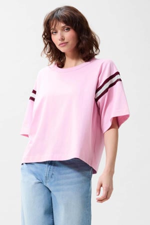 gehaakte T-shirt - lichtroze