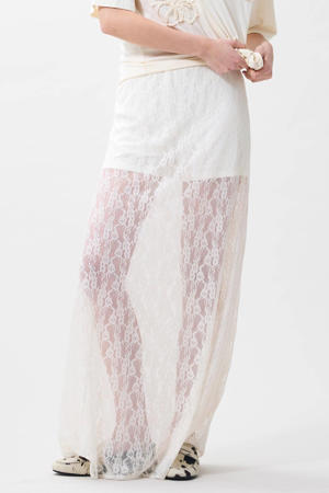 kanten maxi rok ecru