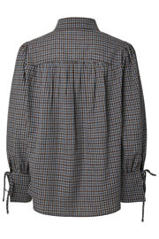thumbnail: PIECES geruite blouse - donkerblauw