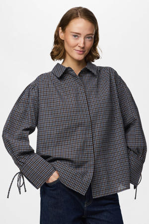 geruite blouse - donkerblauw