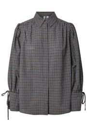 thumbnail: PIECES geruite blouse - donkerblauw
