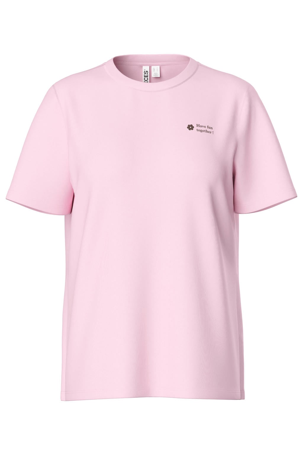 PIECES rechtvallend T-shirt met backprint - lichtroze