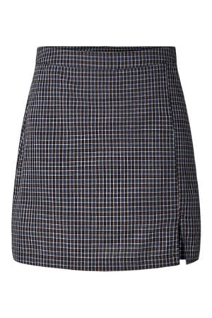 geruite korte rok - donkerblauw