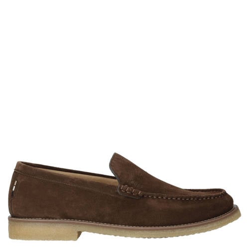 BOSS suède loafers bruin