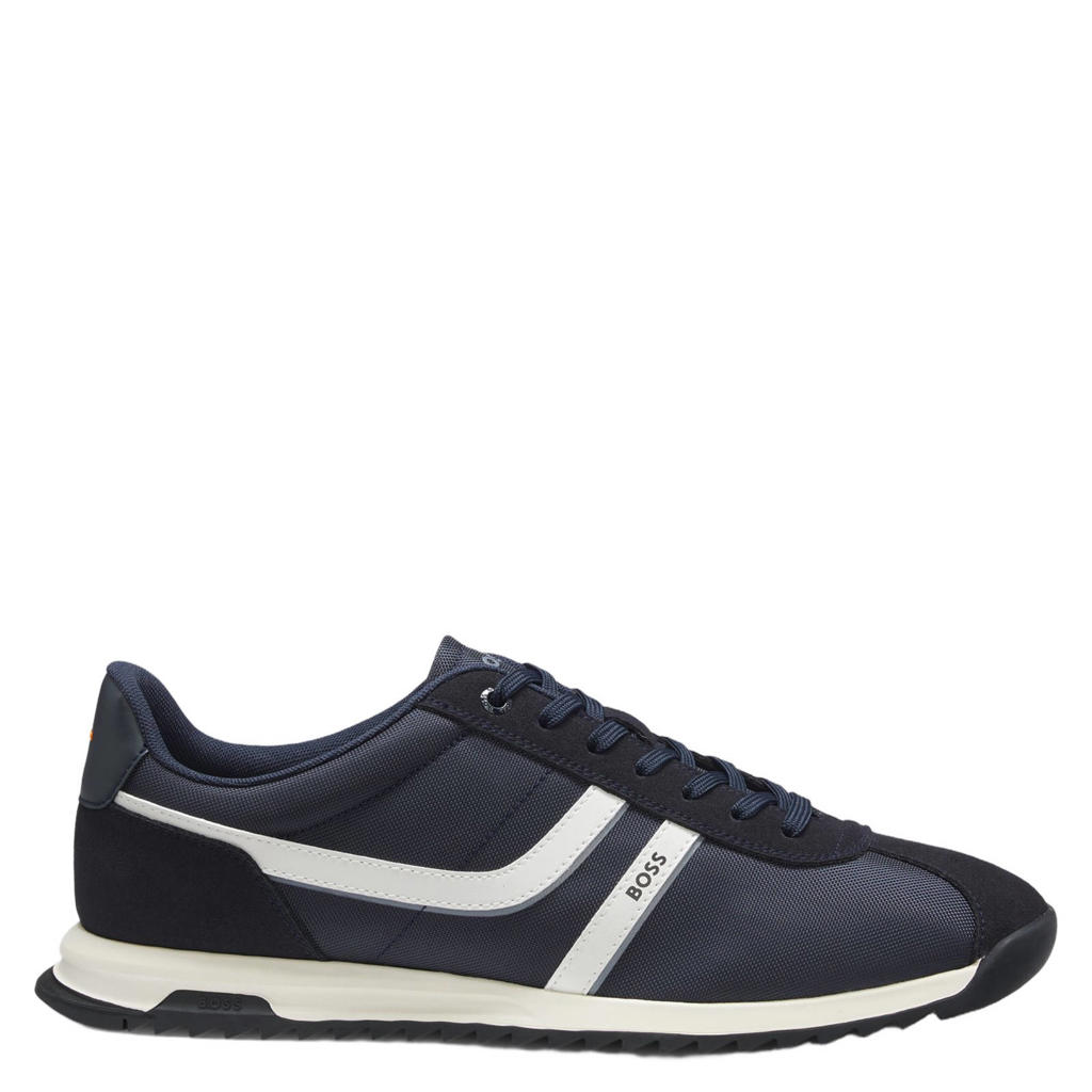 BOSS ORANGE suède sneakers - donkerblauw