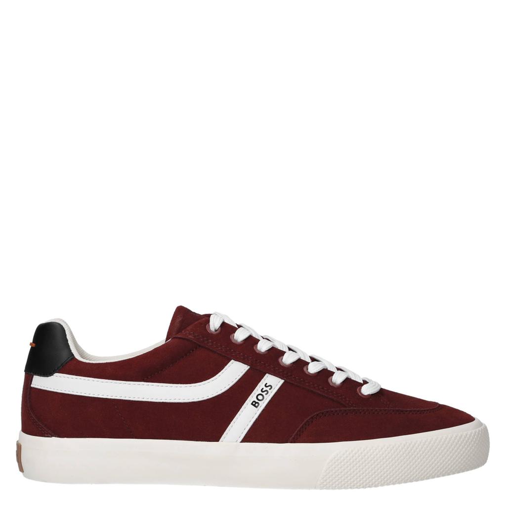 Bordeaux heren BOSS Orange imitatieleren sneakers - met veters