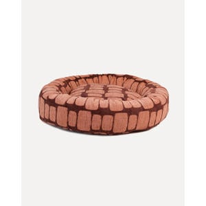 Hondenmand rond STAPLE-STONES-ROUND-BED-BROWN/PEACH-M