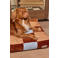 Dogguo Hondenkussen BLOCK-BED-BROWN/BEIGE/BLUE-M