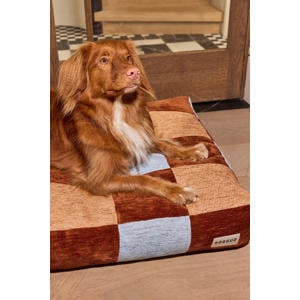Hondenkussen BLOCK-BED-BROWN/BEIGE/BLUE-M