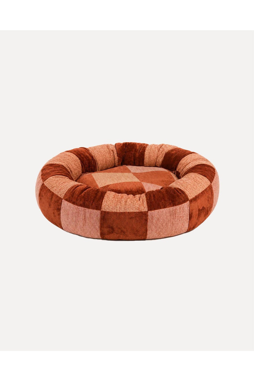 Dogguo Hondenmand rond BLOCK-ROUND-BED-BROWN/BEIGE/PEACH-M